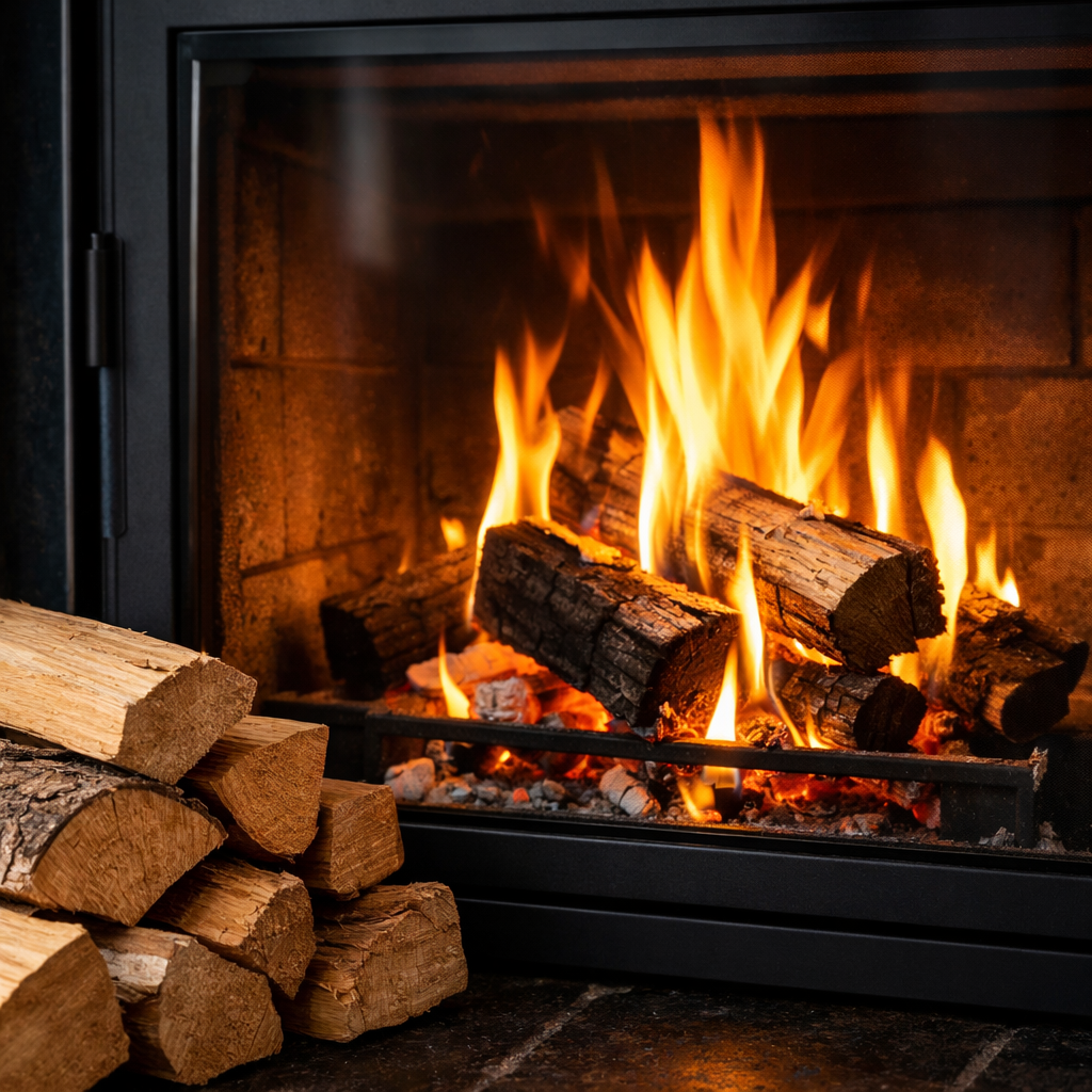 Ruß vermeiden im Kamin – richtig heizen mit trockenem Brennholz und sauberer Flamme