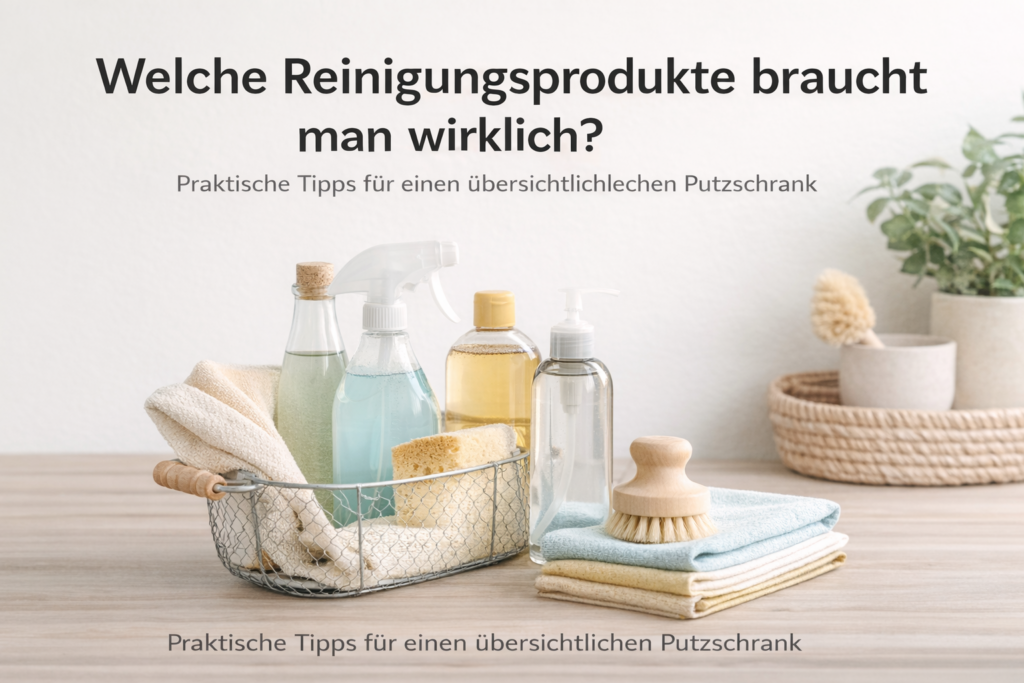 Grundausstattung an Reinigungsprodukten für den Haushalt
