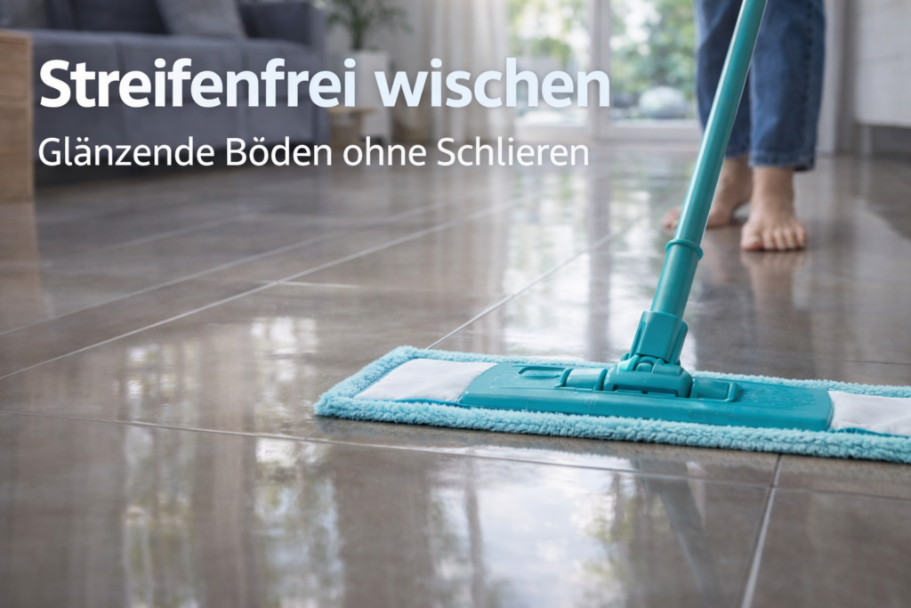 Streifenfrei wischen mit Mikrofasermopp auf glattem Boden