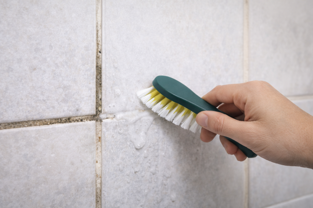 Badfugen reinigen um Schimmel im Badezimmer zu vermeiden