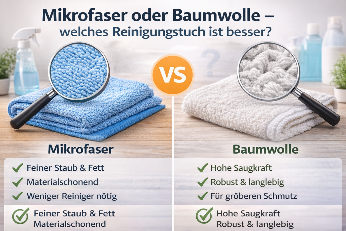 Mikrofaser oder Baumwolle – welches Reinigungstuch ist besser?