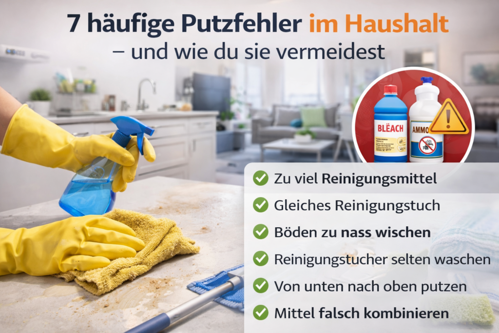 putzfehler im haushalt beim reinigen der wohnung