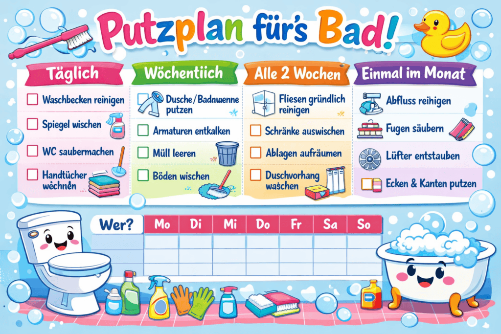 Putzplan Bad PDF Vorlage