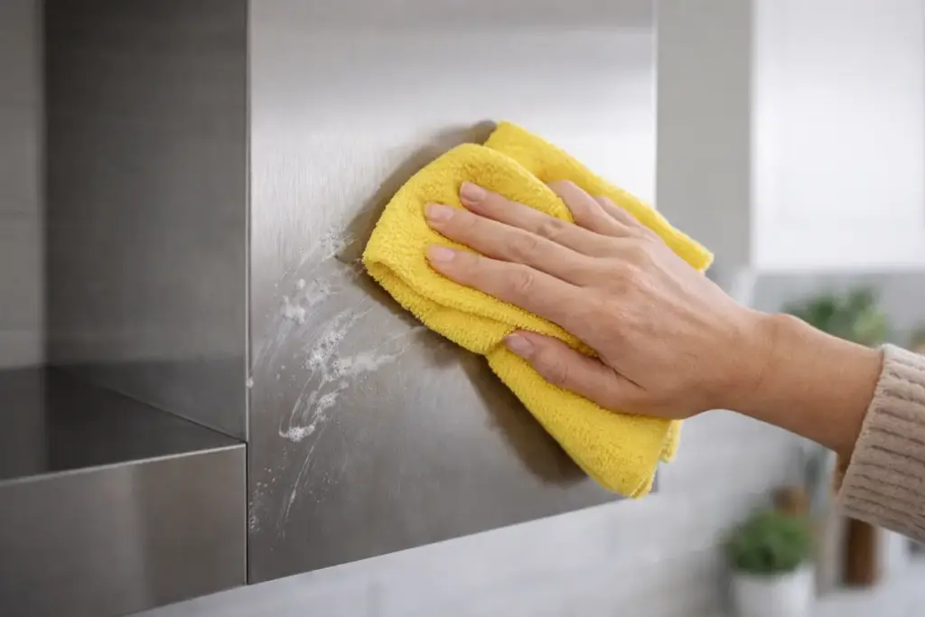 Fett von Edelstahl Oberfläche in der Küche entfernen