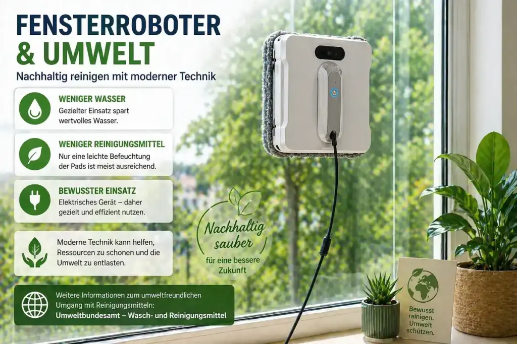 Nachhaltige Fensterreinigung mit Fensterroboter und reduziertem Einsatz von Reinigungsmitteln