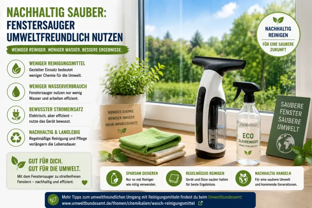 Fenstersauger Test zeigt nachhaltige Fensterreinigung mit Fenstersauger und umweltfreundlichem Zubehör
