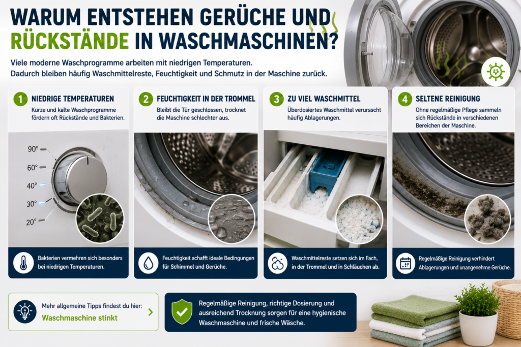 waschmaschine reinigen mit rückständen feuchtigkeit und gerüchen in trommel dichtung und waschmittelfach
