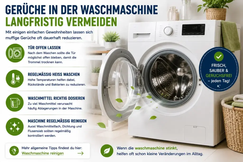 waschmaschine stinkt nicht mehr mit sauberer geoeffneter waschmaschine und tipps gegen unangenehme gerueche