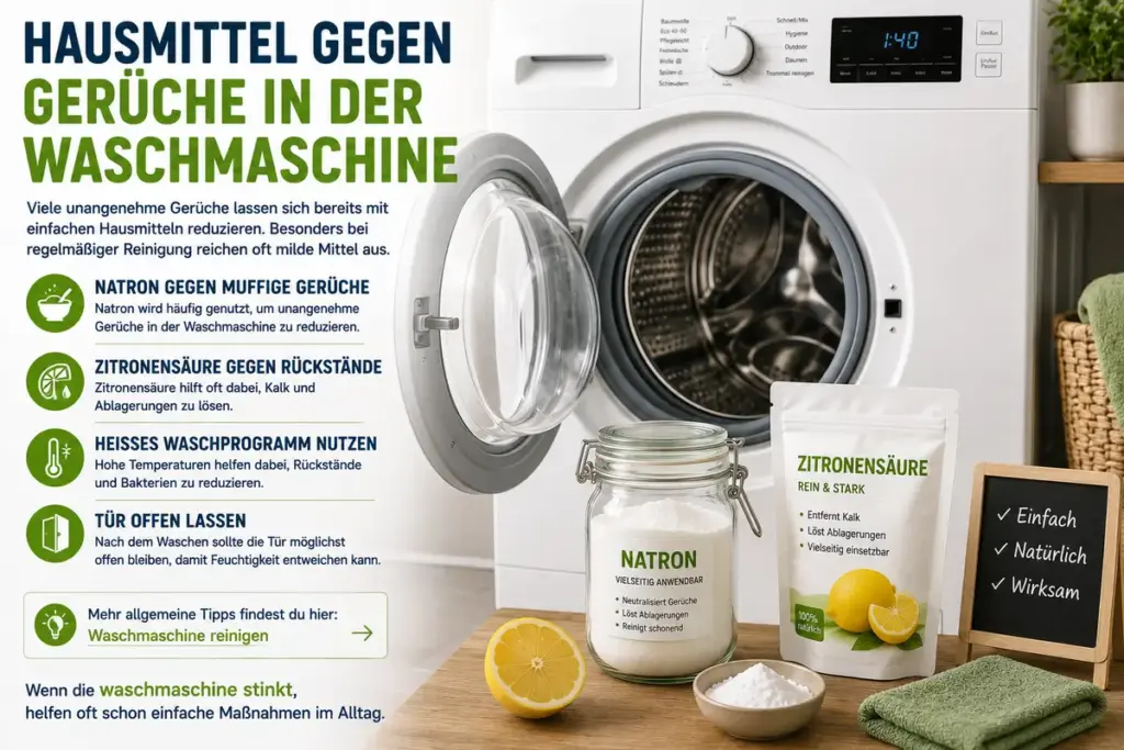 waschmaschine stinkt mit natron zitronensäure und hausmitteln gegen unangenehme gerüche in der waschmaschine