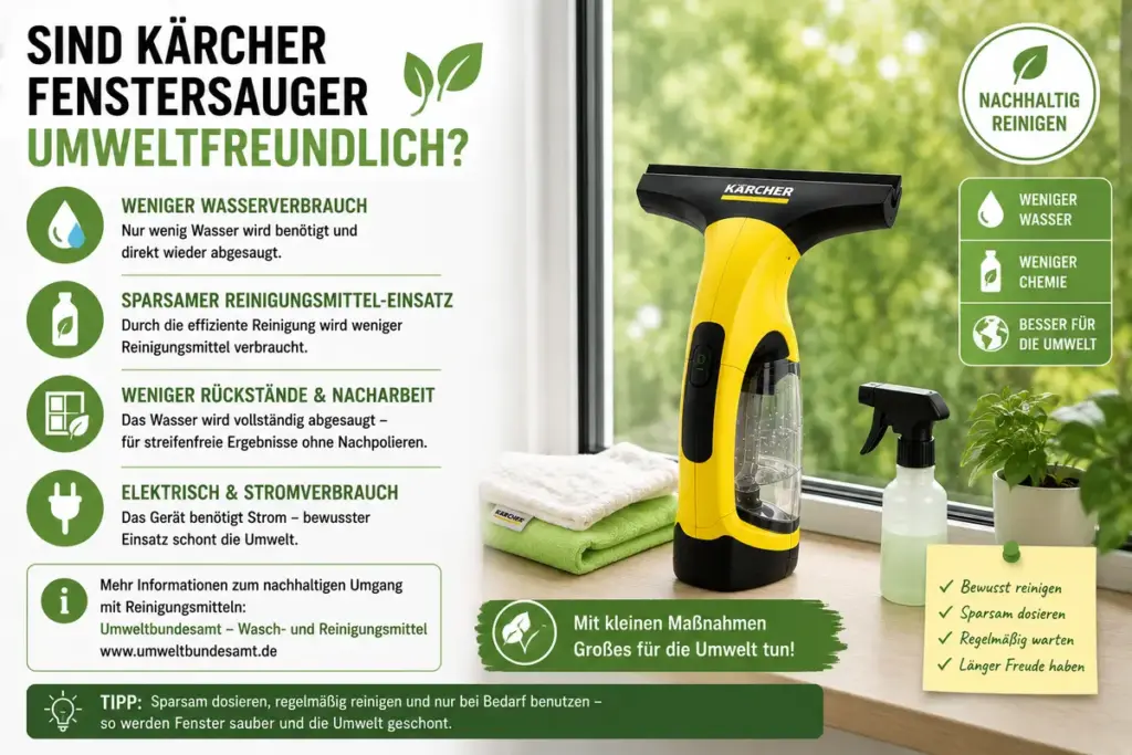 Kärcher Fenstersauger Erfahrungen zeigen nachhaltige Fensterreinigung mit Kärcher Fenstersauger und wenig Reinigungsmittel