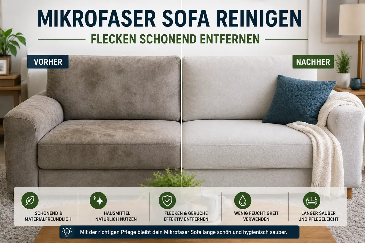 Mikrofaser Sofa reinigen – Flecken schonend entfernen