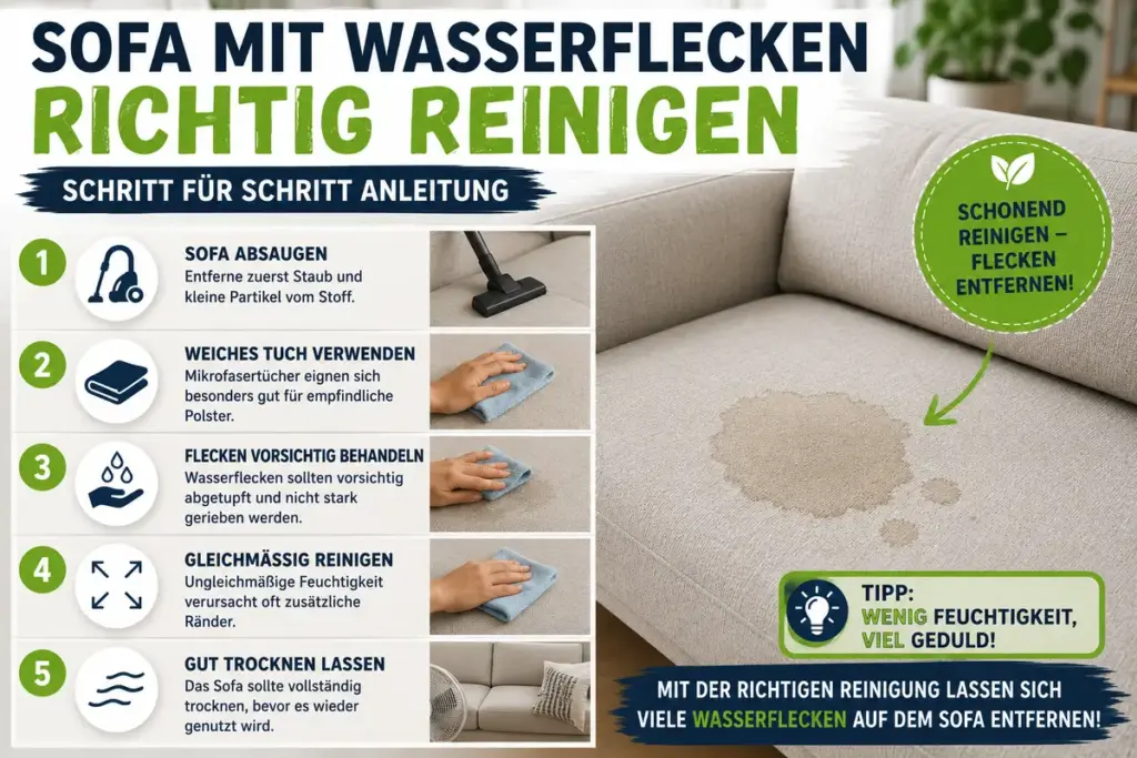 wasserflecken auf sofa entfernen bei der richtigen reinigung eines stoffsofas schritt für schritt
