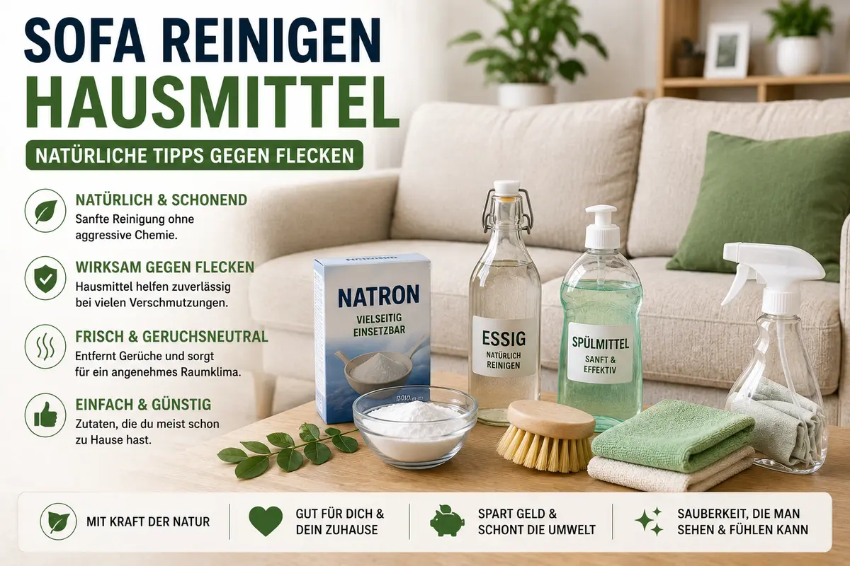 Sofa reinigen Hausmittel – natürliche Tipps gegen Flecken