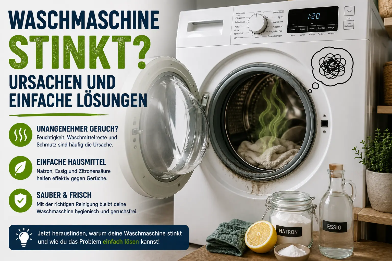 Waschmaschine stinkt – Ursachen finden und Geruch beseitigen