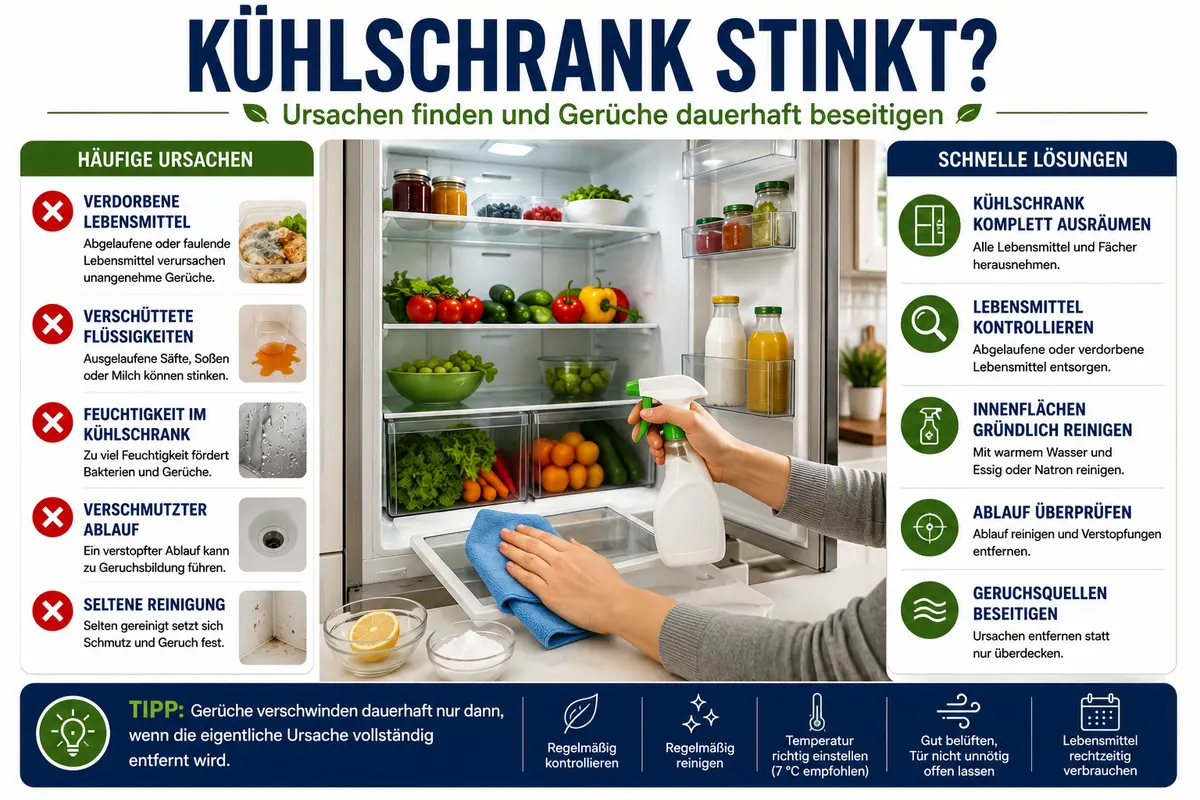 Kühlschrank stinkt – Ursachen finden und Gerüche beseitigen