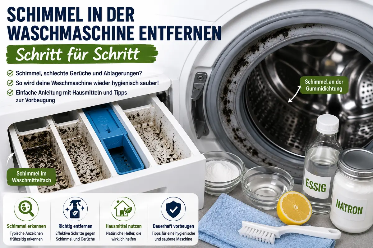 Schimmel in der Waschmaschine entfernen – Schritt für Schritt