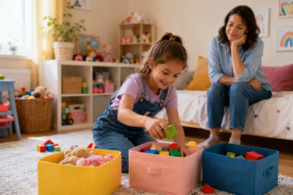Aufräumspiele für Kinder machen das Sortieren von Spielzeug spielerischer