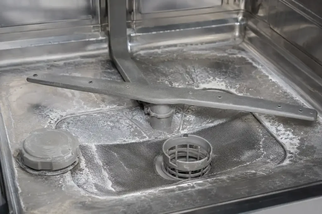 Kalkablagerungen in der Spülmaschine erkennen